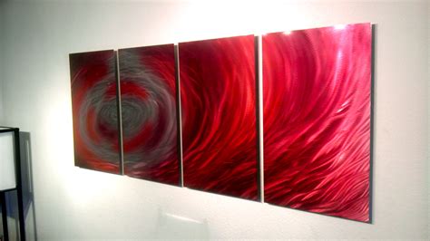 Crimson Surge Abstract Metal Wall Art Contemporary Modern Decor · Inspiring Art Gallery