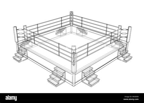 Boxing Ring Isolated On White Background Stock Vector Image And Art Alamy