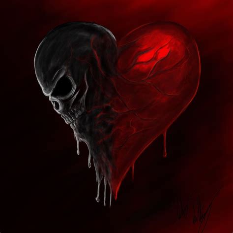 Dark Side Of My Heart Skull Artwork Skull Pictures Dark Art
