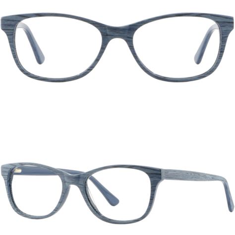 Wood Grain Acetate Plastic Frames Rectangular Rx Glasses Navy Blue Spring Hinges Ebay