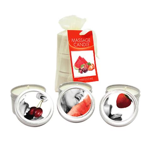 Edible Massage Candle Threesome Cherry Strawberry Melon Flavoured Candles Pack The