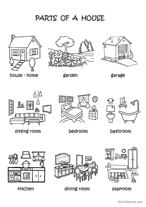Parts Of A House English Esl Worksheets Pdf And Doc