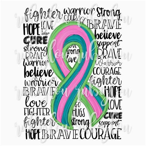 Metastatic Breast Cancer Ribbon Hope Cure Warrior Brave Digital