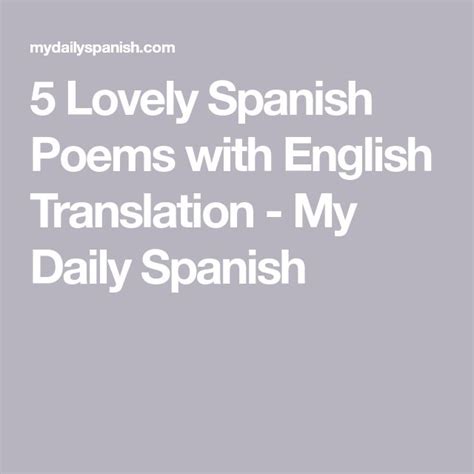 5 Lovely Spanish Poems With English Translation My Daily Spanish In