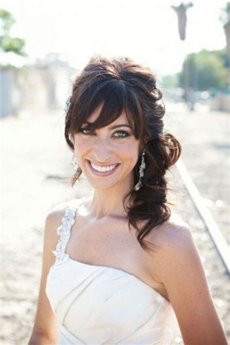 Bridal Hair Bangs Bridal Bangs Curtain Bangs With Wedding Updos