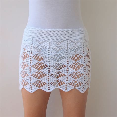 Crochet Pattern Woman Lace Skirt Women Beach Cover Up Boho