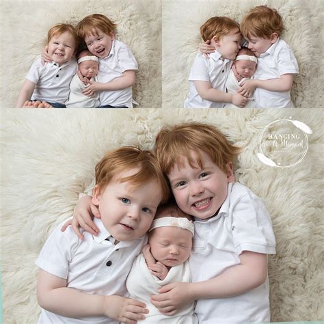 Newborn With Siblings Newborn Girl With Big Brothers Newborns Session