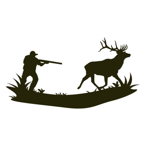 Hunting Deer Silhouette Man Transparent Png And Svg Vector File