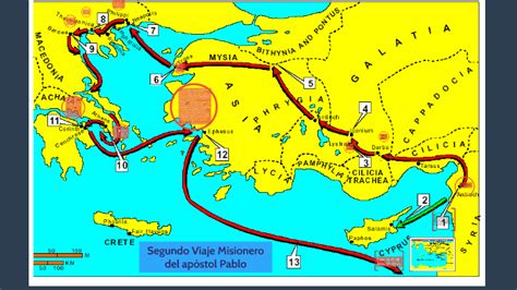 Mapa Del Recorrido Misionero De Pablo