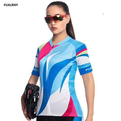 2019 Fualrny New Women Bike Shirt 100 Polyester Breathable Bicycle Clothes Summer Uv Cycling
