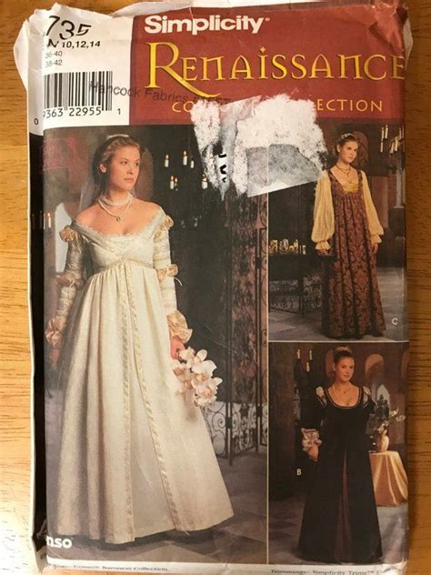 Simplicity 0657 8735 Pattern Uncut Renaissance Costume Etsy Renaissance Dress Pattern