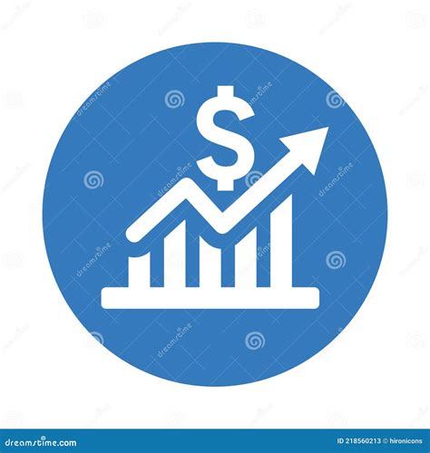 Profit Earning Growth Icon Rounded Blue Vector Stock Vector