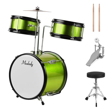 Buy Muslady 3 Piece Drum Set Drums Kit With Drumsticks Adjustable Stool