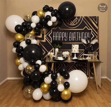 4 Sizes Black White Gold Balloon Garland Kit And Arch For New Years