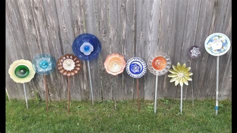 Diy Glass Flowers Upcycle Dishes Yard Garden Art Youtube
