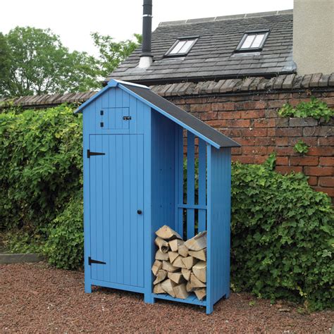 Wooden Garden Shed With Log Store Bonningtons