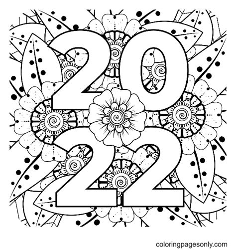 Happy New Year Coloring Pages Coloring Pages For Kids And Adults