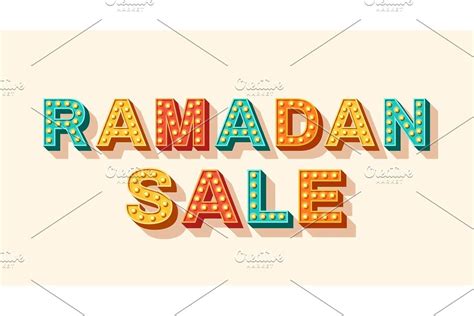 Ramadan Kareem Sale Ramadan Kareem Retro Typography Light Bulb Font