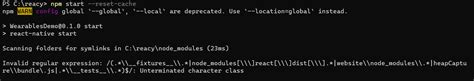 Node Js Invalid Regular Expression Npm Start Stack Overflow