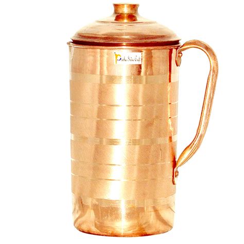 Buy Prisha India Craft Pure Copper Water Jug Pitcher Luxury Design 1800 Ml Online At Low