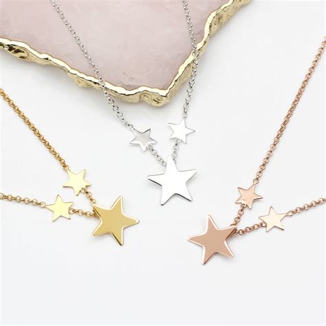 personalised 18ct gold plated or silver star necklace by hurleyburley