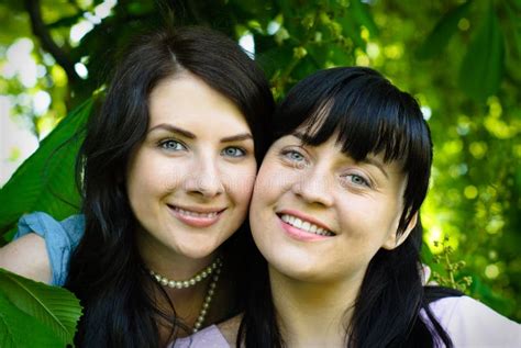 Two Sisters Selfie Stock Image Image Of Green Senior 43770811