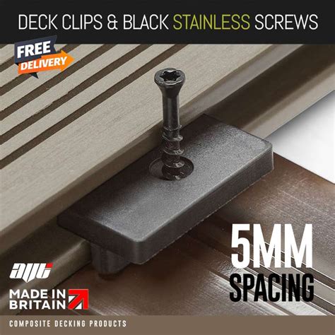 Composite Decking Clips And Black Stainless Screws Clips And Black