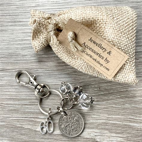 Diamond wedding anniversary gift, 60th Anniversary, Lucky 1960 sixpence