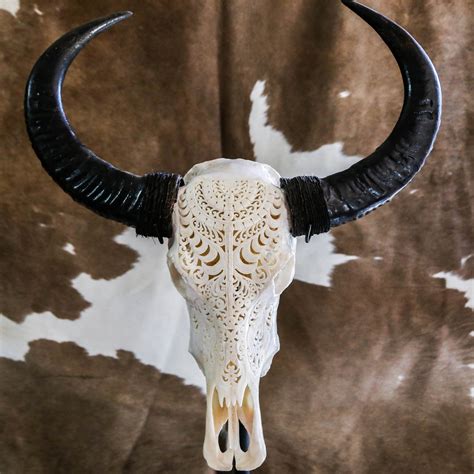 Buffalo Skull Authentic Tribal Carving Novum Crafts Indian