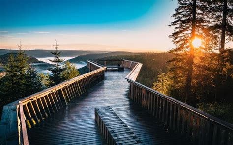 Premium Photo Scenic Shot Of A Wooden View Deck Overlooking Beautiful