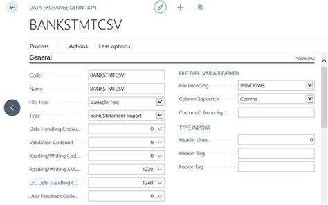 How To Define A Csv File For Bank Statement Imports In Business Central