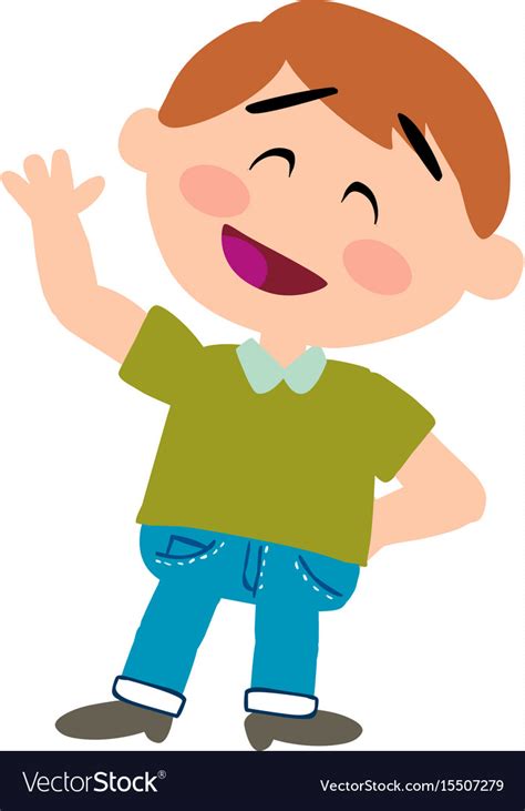Cartoon Character Boy Greeting Royalty Free Vector Image