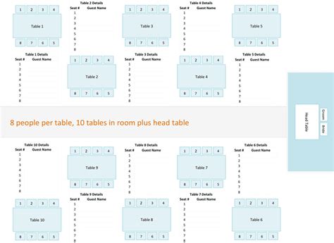 Free Wedding Seating Chart Template Potx 91kb 3 Pages