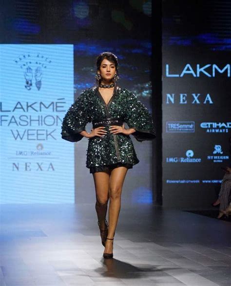 Actress Sonal Chauhan Ramp Walk Stills At Lakme Fashion Week Event