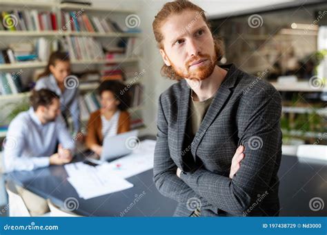 Cheerful Coworkers In Office During Company Meeting Stock Image Image