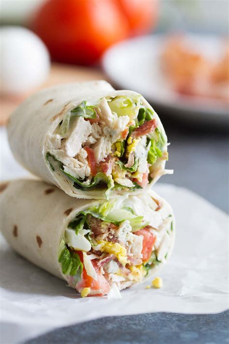 In addition, naan, pita, spring roll wrappers, or crêpes can be used as a bread wrap. Easy Chicken Cobb Salad Wraps - Lunch Recipe - Taste and Tell