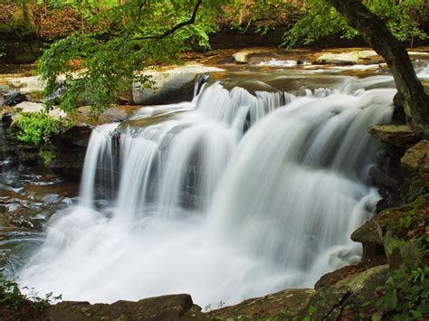 Waterfall On Dunloup Creek Near New River In Wv West Virginia