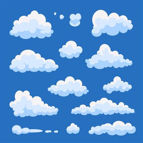 Conjunto Aislado De Dibujos Animados Nubes Ilustraci N De La Nube