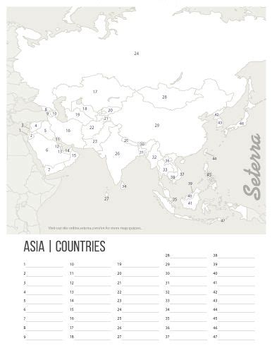Printable Asia Countries Map Quiz Pdf Asia Map Map Quiz Geography