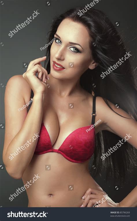 Sexy Brunette Woman Red Bra Stock Photo Shutterstock