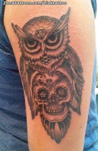 Tattoo Of Owls Sugar Skull Birds
