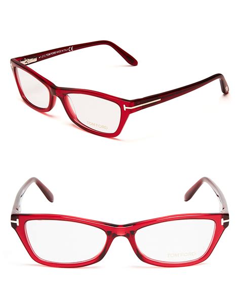tom ford rectangular cat eye optical frames in red lyst