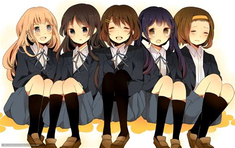 Download Wallpaper Schoolgirls Art Anime Group Free Desktop