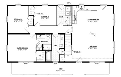 Floor Plan For The 28x52 Mountaineer Deluxe Cabin Cozy Cabins Llc