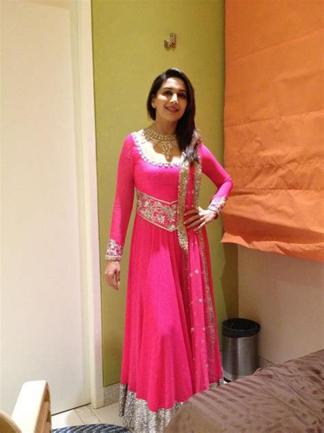 Exclusive Latest Designer Bollywood Style Madhuri Dixit Pink Anarkali