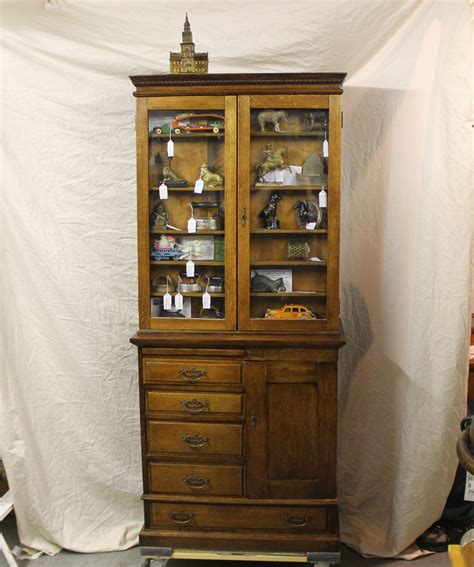 Bargain Johns Antiques Antique Oak Doctor Medical Cabinet Made By