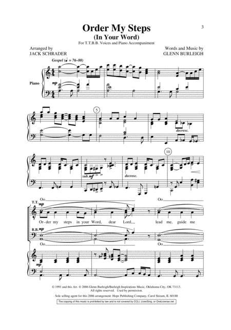 Order My Steps By Glenn Burleigh Octavo Sheet Music For Satb Choir