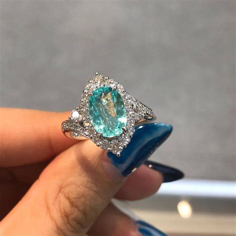 Paraiba Ring Tourmaline Ring Neon Blue Paraiba Ring Luxury Etsy