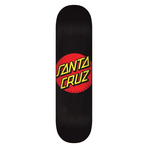 Santa Cruz Skateboard Deck Classic Dot Wide Tip Blackred 80 Skates