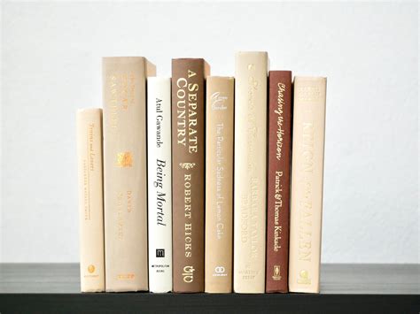 Bundle Of Beige Cream And Brown Decorative Books Neutral Book Stack